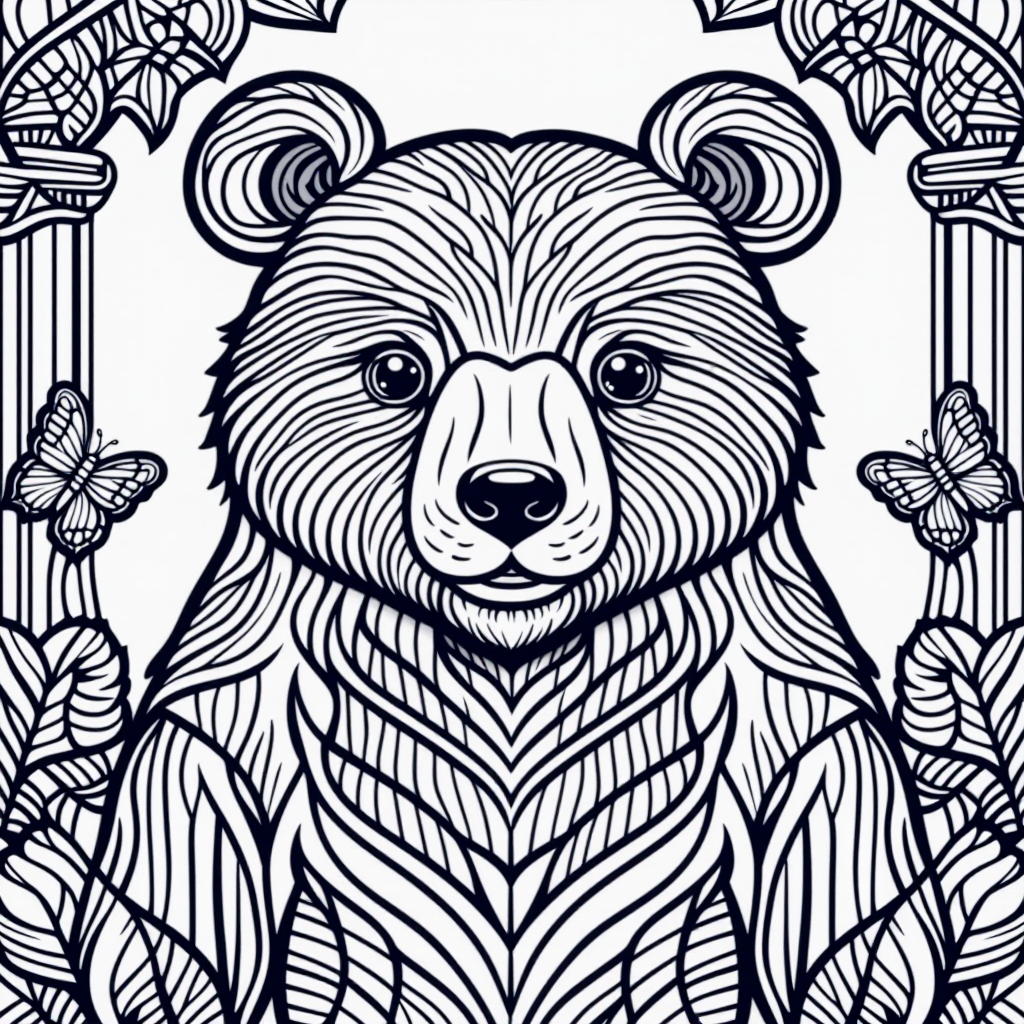 Baloo The Bear With Butterflies Vintage Style