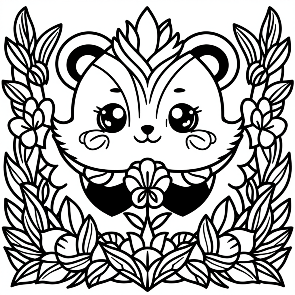 Flower The Skunk With Flowers Cute Kawaii Style