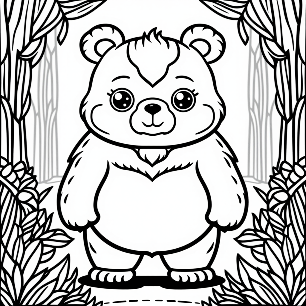 Baloo The Bear In Nature Chibi Style