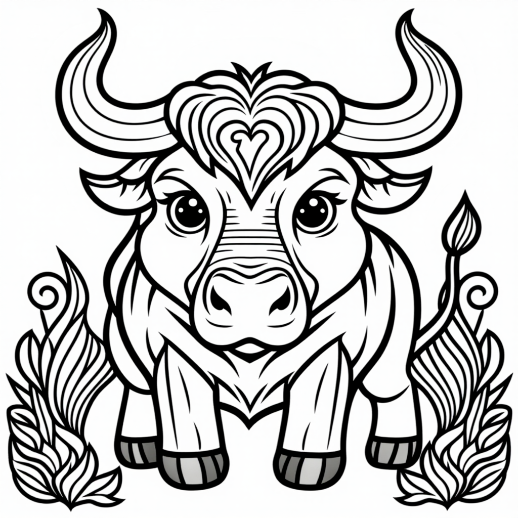 Ferdinand The Bull With Rainbow Chibi Style