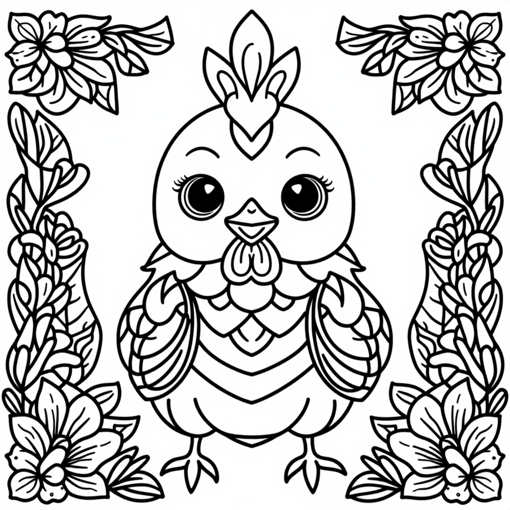 Chicken Little With Flowers Chibi Style