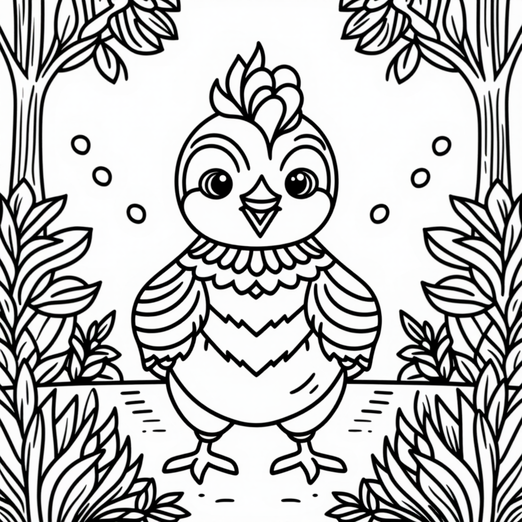 Chicken Little In A Garden Whimsical Style