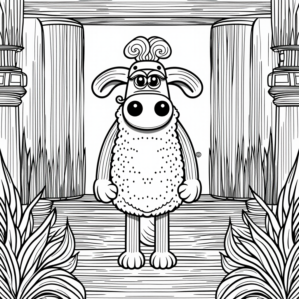 Shaun The Sheep In Nature Detailed Illustration