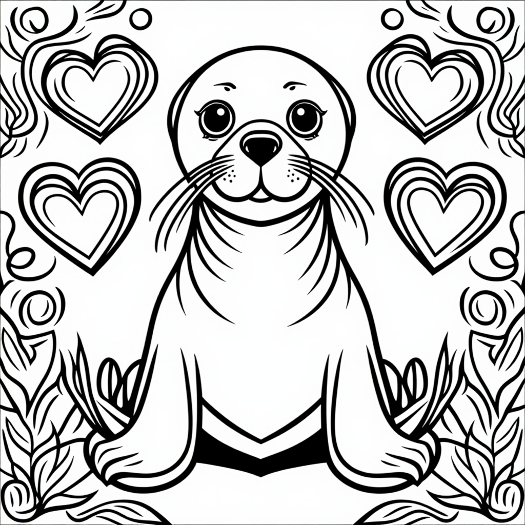 Seal Pup With Hearts