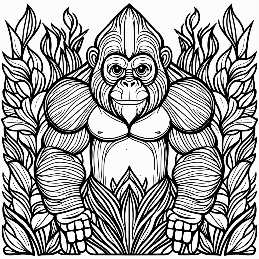 King Louie Orangutan With Flowers Whimsical Style