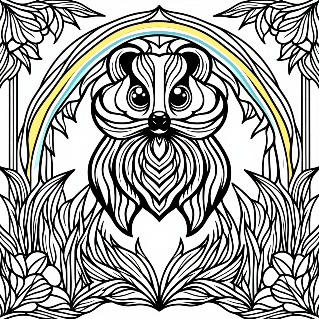 Flower The Skunk With Rainbow