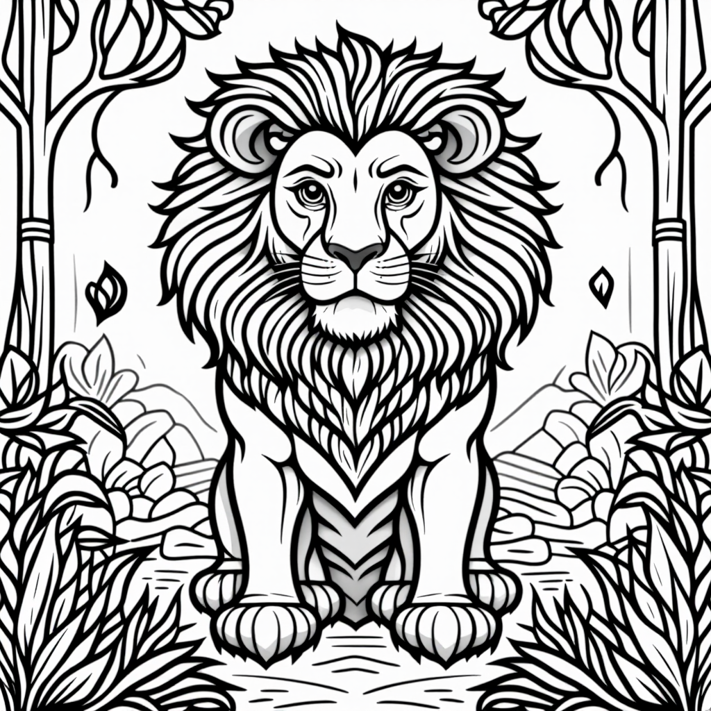 Scar The Lion Storybook Illustration