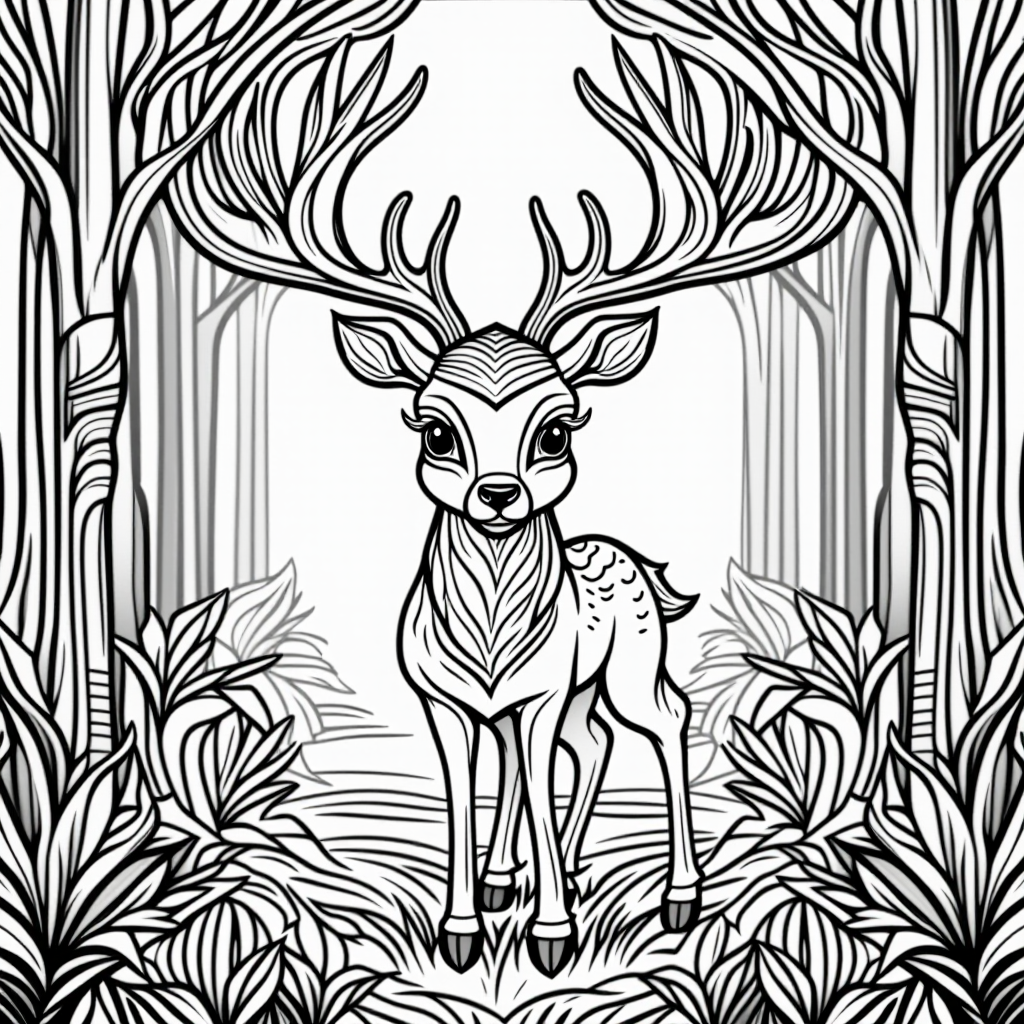 Bambi The Deer Detailed Illustration