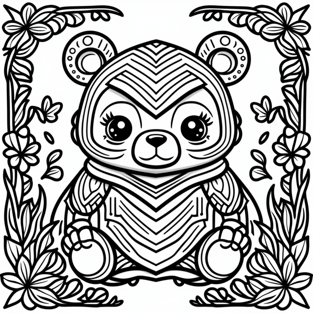 Baloo The Bear With Butterflies Chibi Style