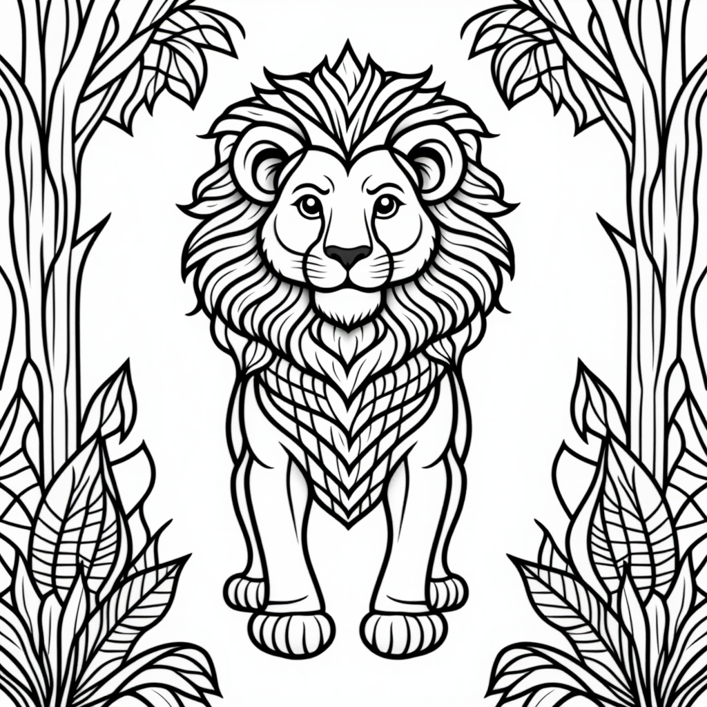 Scar The Lion In Nature Storybook Illustration