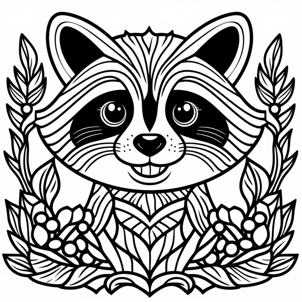 Raccoon Smiling Chibi Style