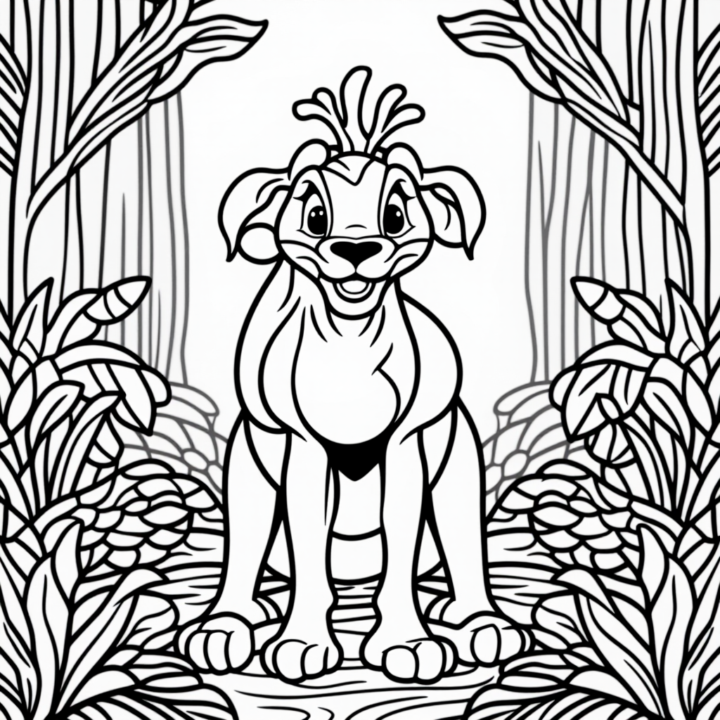 Pumbaa And Timon Cartoon Style