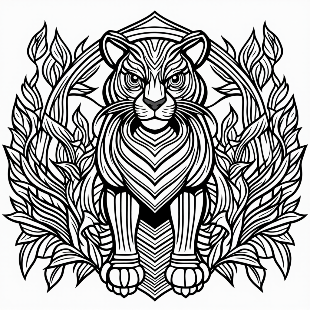 Bagheera The Panther With Rainbow Cartoon Style