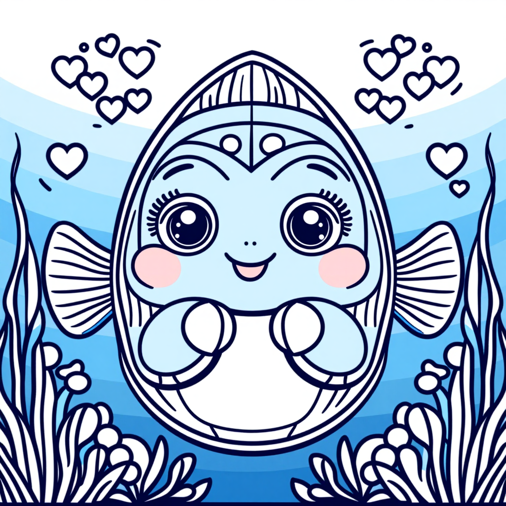 Dory The Fish With Hearts Cute Kawaii Style